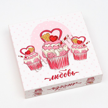 Коробка под 16 конфет «Любовь», 17,7 х 17,7 х 3,8 см – «Тортленд»