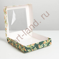 Коробка складная «Шишки», 20 × 20 × 4 см