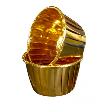 Форма бумажная МАФФИН золотой металлик 50*40 (1 шт) – «Тортленд»
