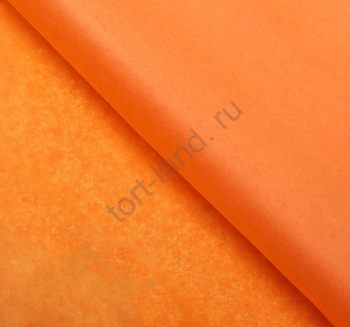Бумага упаковочная тишью, оранжевый, 50 см х 66 см – «Тортленд»