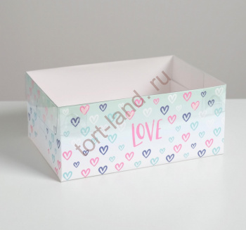 Коробка на 6 капкейков Love, 23 × 16 × 10 см – «Тортленд»