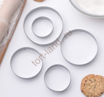 Набор форм для вырезания печенья «Круг», 5 шт: 3,1 см, 3,6 см, 4 см, 4,6 см, 5 см – «Тортленд»