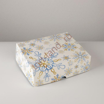 Упаковка для кондитерских изделий «Снежинки», 20 × 17 × 6 см – «Тортленд»