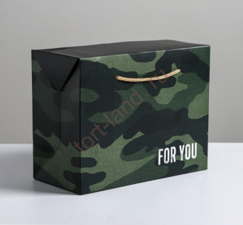 Пакет—коробка For you, 23 × 18 × 11 см – «Тортленд»