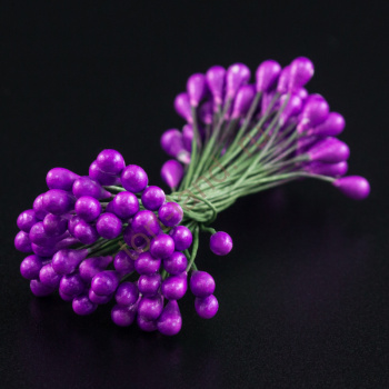 Тычинки на проволоке Фиолетовые капли, 50 шт – «Тортленд»