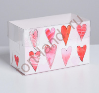 Коробка на 2 капкейка «Любви», 16 × 8 × 10 см