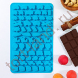 Форма силиконовая для шоколада  «Транспорт», 21×12,5×1 см, 64 ячейки