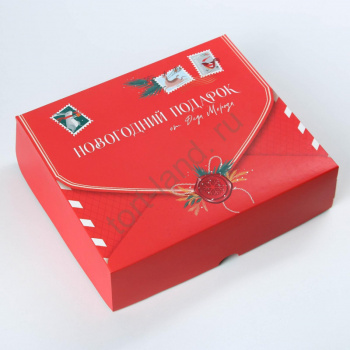 Упаковка для кондитерских изделий «Подарок от Деда Мороза», 20 × 17 × 6 см – «Тортленд»