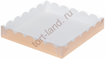 Коробка для печенья и пряников 120*120*30 мм Золото – «Тортленд»
