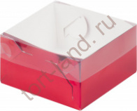 Коробка для зефира 155*155*60 мм красная