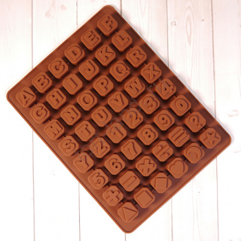 Форма силиконовая для шоколада "Английский алфавит"  24*18 см, 48 ячеек – «Тортленд»