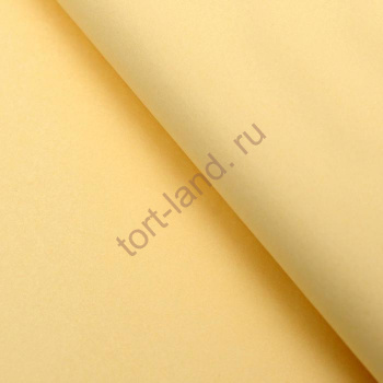 Бумага упаковочная тишью, светло-желтый, 50 х 66 см – «Тортленд»
