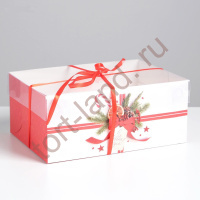 Коробка на 6 капкейков «С Новым годом!», 23 × 16 × 10 см